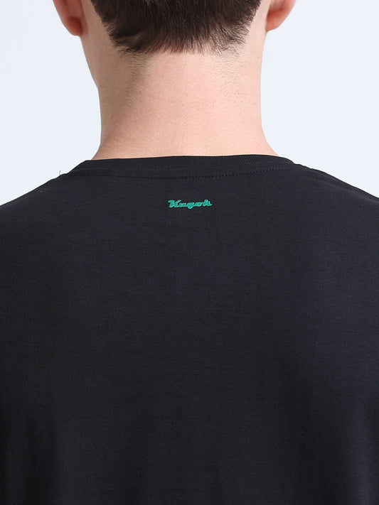 Kugok Men's Regular Fit T-Shirt Combo Pack of 2 | Black + Ocean Teal